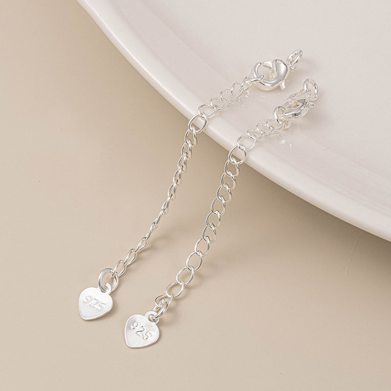 925 sidabro kaklo papuošalas su išplėsta grandine ir lobster užraktu – DIY papuošalų priedas