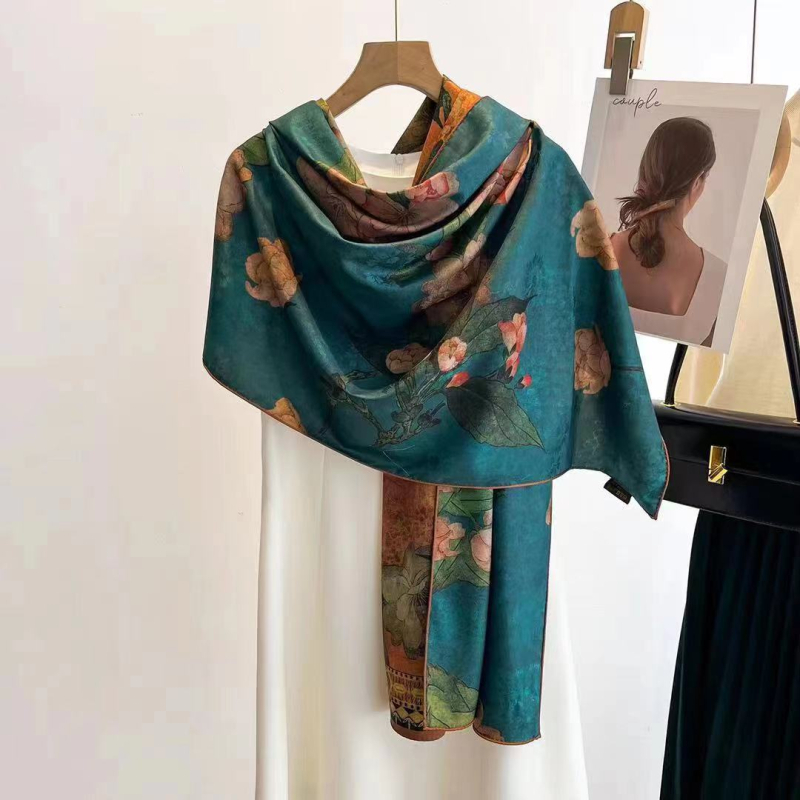 Xiangyun Yarn svileni šal — warp knitting, jesen, stil Literatura i Umetnost Retro