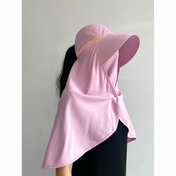 Saulės apsaugos skrybėlė su integruota veido kauke ir kaklo šaliku, UV apsauga vasarinei dviračių kelionei