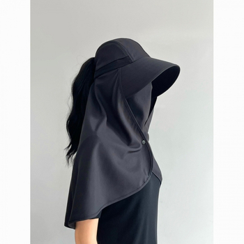 Saulės apsaugos skrybėlė su integruota veido kauke ir kaklo šaliku, UV apsauga vasarinei dviračių kelionei