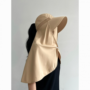 Saulės apsaugos skrybėlė su integruota veido kauke ir kaklo šaliku, UV apsauga vasarinei dviračių kelionei