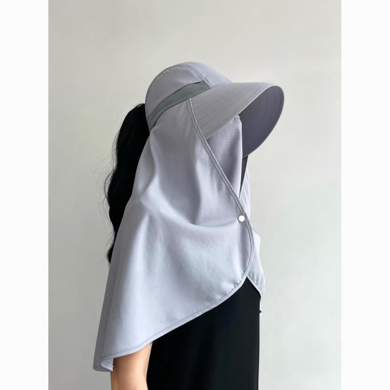 Saulės apsaugos skrybėlė su integruota veido kauke ir kaklo šaliku, UV apsauga vasarinei dviračių kelionei