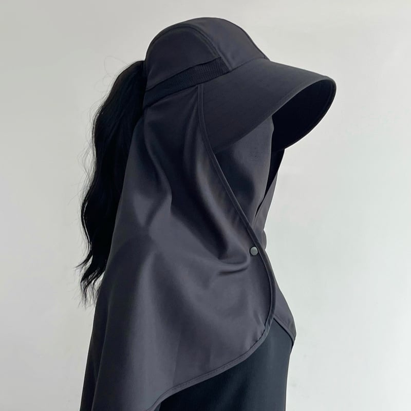 Saulės apsaugos skrybėlė su integruota veido kauke ir kaklo šaliku, UV apsauga vasarinei dviračių kelionei