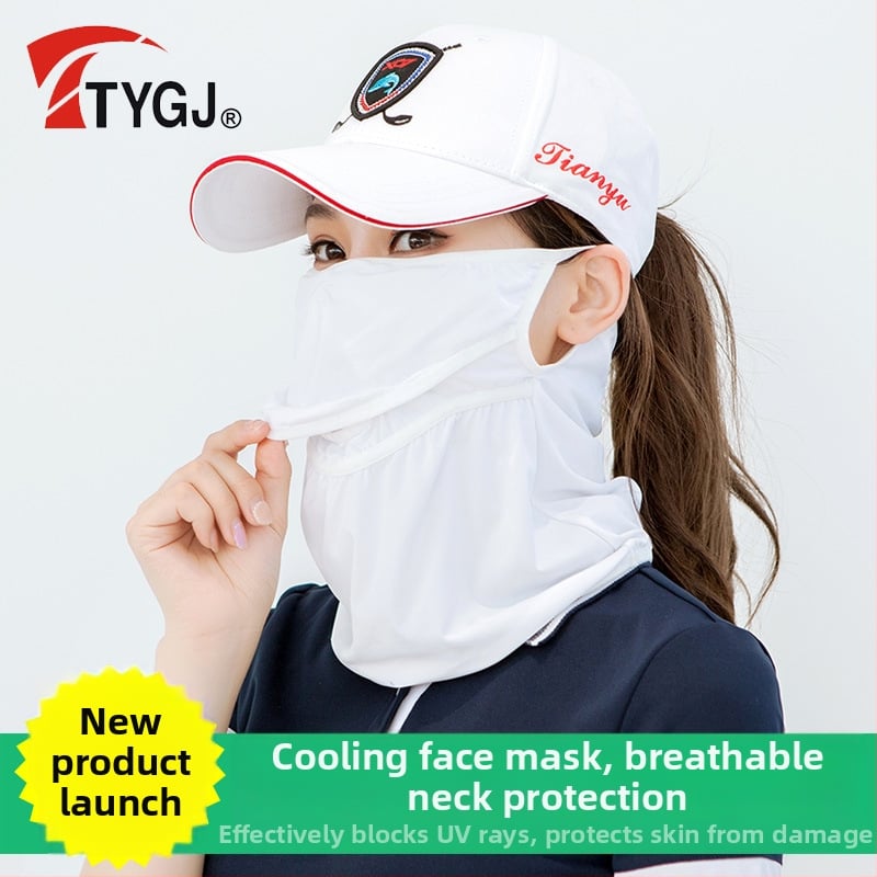 Golfo saulės apsaugos veido kaukė, Ice Silk nailonas, kvėpuojanti, pusiau dengia kaklą