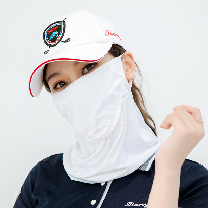 Golfo saulės apsaugos veido kaukė, Ice Silk nailonas, kvėpuojanti, pusiau dengia kaklą