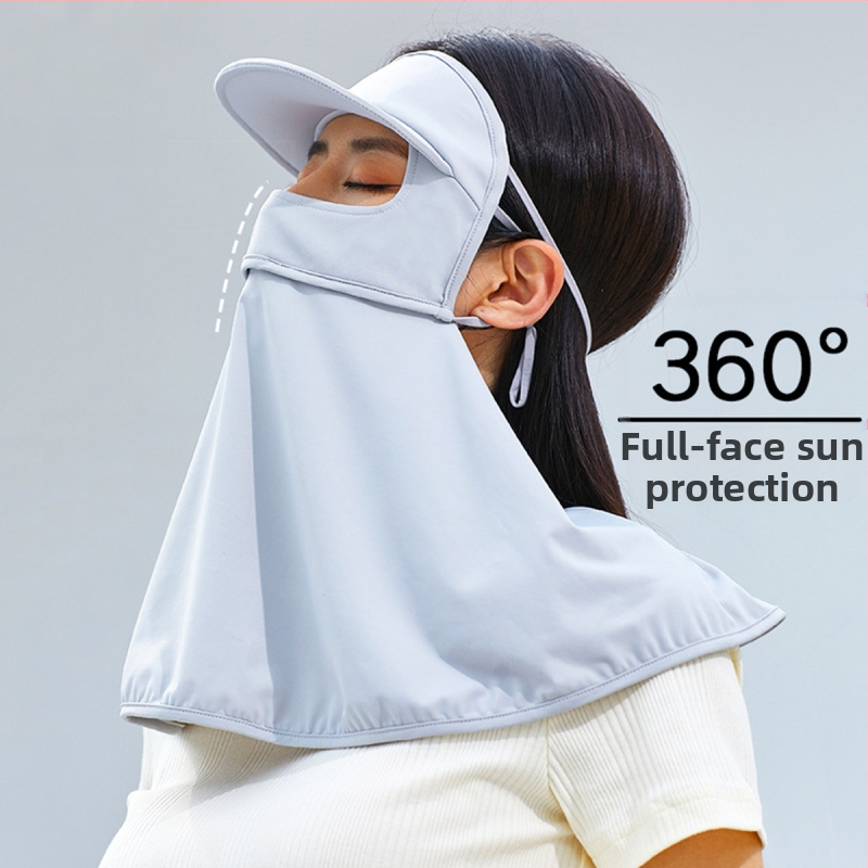 Γυναικεία μάσκα προστασίας από τον ήλιο για καλοκαίρι με πλήρη κάλυψη προσώπου, αναπνεύσιμη UV ασπίδα, γρήγορο στέγνωμα, ανθεκτική στον άνεμο για ποδηλασία και οδήγηση