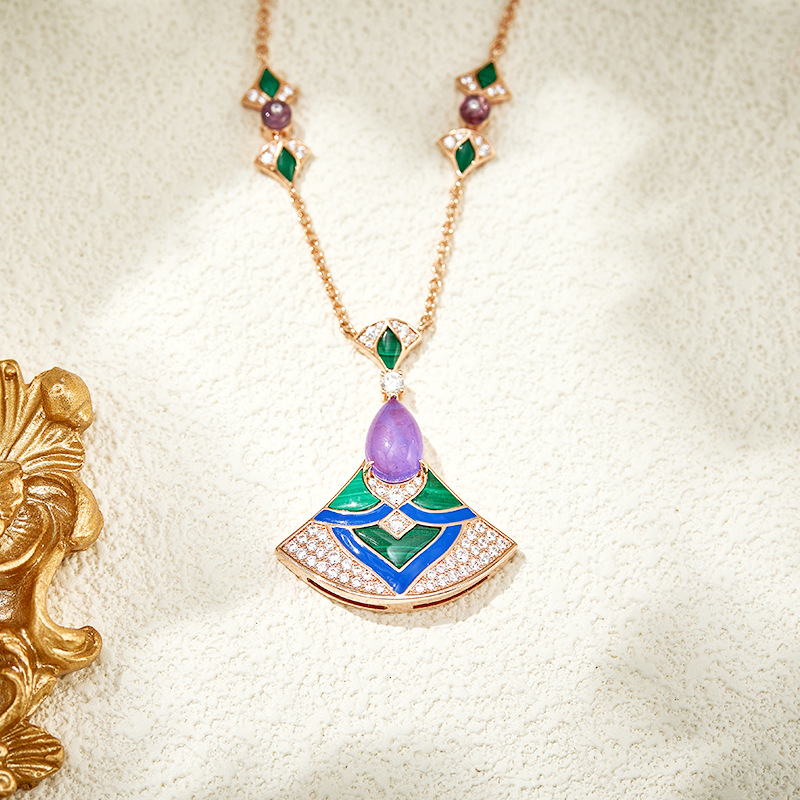 Réz nyaklánc geometriai mintával, Guangzhou eredetű, 2025 nyári kiadás, magas színvonalú stílus