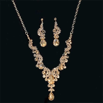 Set colier și cercei, pandantiv geometric din aliaj, placare electroplată