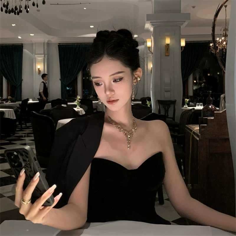 Set colier și cercei, pandantiv geometric din aliaj, placare electroplată