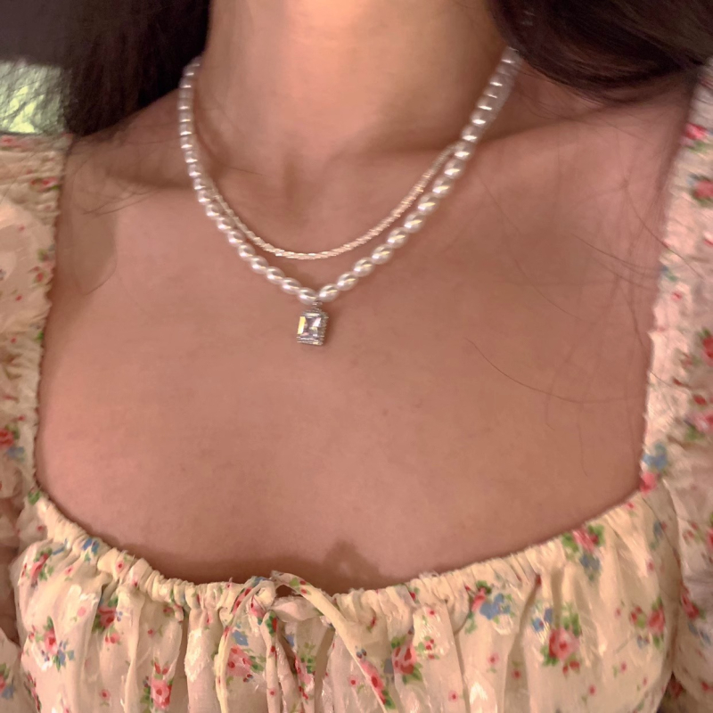 Colier din cristal artificial, pandantiv în formă de fundă, lanț tip doamnă, origine Yiwu, stil proaspăt și dulce, primăvara 2025