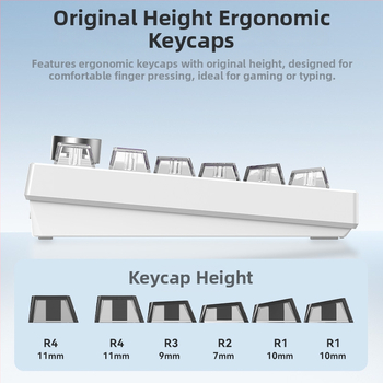 Readson Caurspīdīgi PC taustiņu vāciņi mehāniskajai tastatūrai ar UV drukāšanu, priekšējā smilšgrābšana, četrpusēja augsta caurspīdīgums, RGB apgaismojums