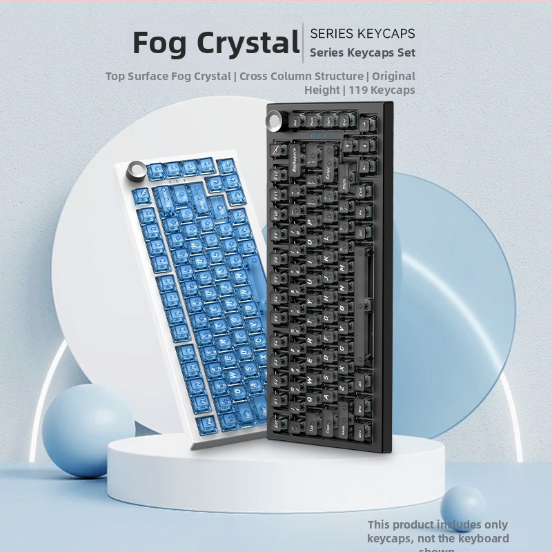 Readson Priehľadné PC keycaps pre mechanickú klávesnicu s UV tlačou, predná brúska, štyri strany vysoká priehľadnosť, RGB podsvietenie