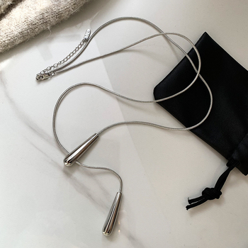 Náhrdelník z medi s platovým povlakom, geometrický tvar, klasický reťaz, pre ženy