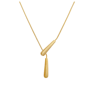 Náhrdelník z medi s platovým povlakom, geometrický tvar, klasický reťaz, pre ženy