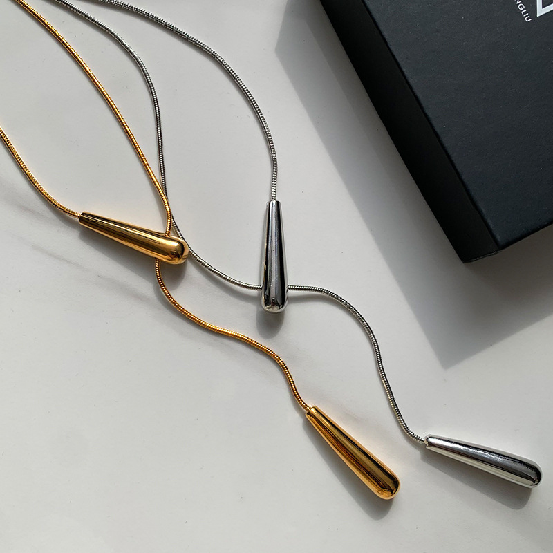 Náhrdelník z medi s platovým povlakom, geometrický tvar, klasický reťaz, pre ženy