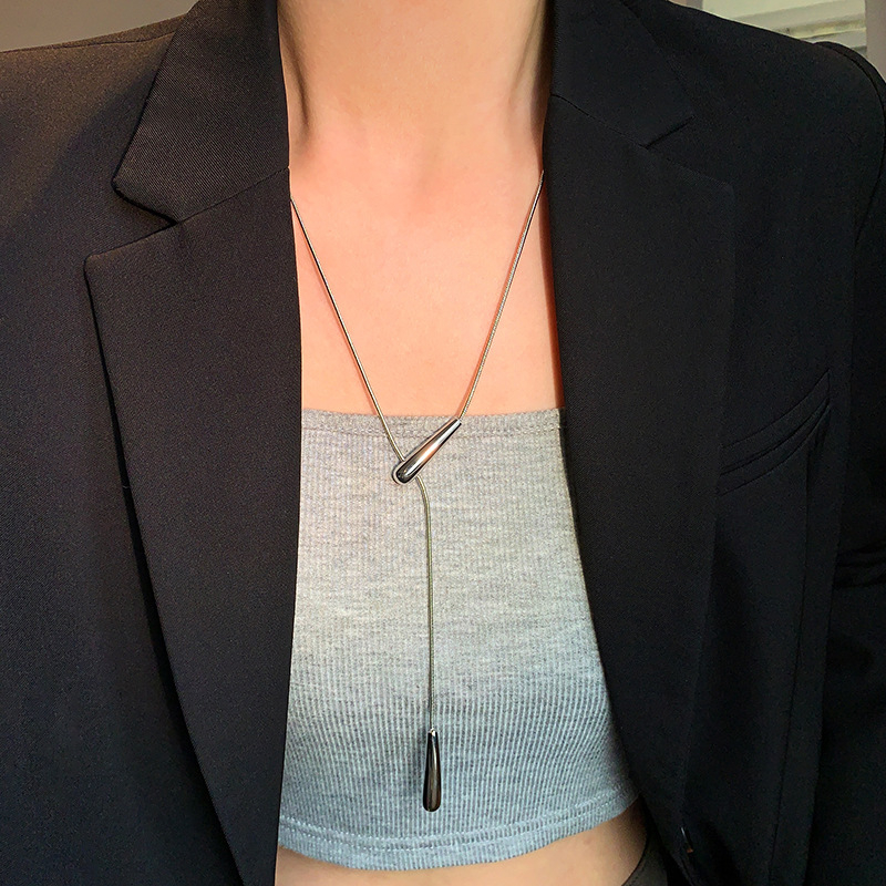 Náhrdelník z medi s platovým povlakom, geometrický tvar, klasický reťaz, pre ženy