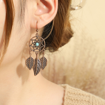 Σετ κοσμημάτων: σκουλαρίκια και κολιέ με θέμα dream catcher, μποέμ στυλ, με μοτίβο ιστού αράχνης; υλικά: ψευδάργυρος κράμα; υλικό κρεμαστού: κράμα; τύπος αλυσίδας: κανονική αλυσίδα; φινίρισμα: ηλεκτροπλατίωση