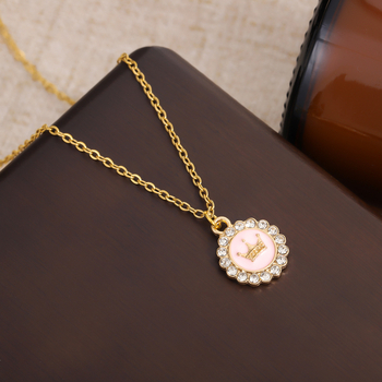 Κολιέ για γυναίκες – Μενταγιόν σε σχήμα κορώνας από κράμα ψευδαργύρου, αλυσίδα κολάρου, πολυεπίπεδος σχεδιασμός, βάρος 20 g