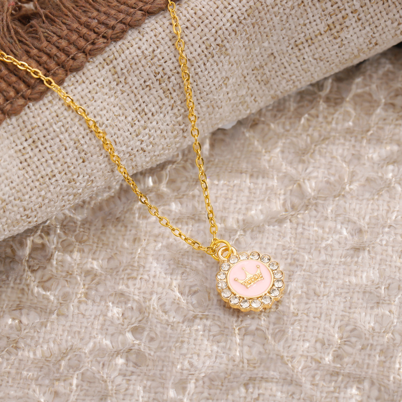 Κολιέ για γυναίκες – Μενταγιόν σε σχήμα κορώνας από κράμα ψευδαργύρου, αλυσίδα κολάρου, πολυεπίπεδος σχεδιασμός, βάρος 20 g