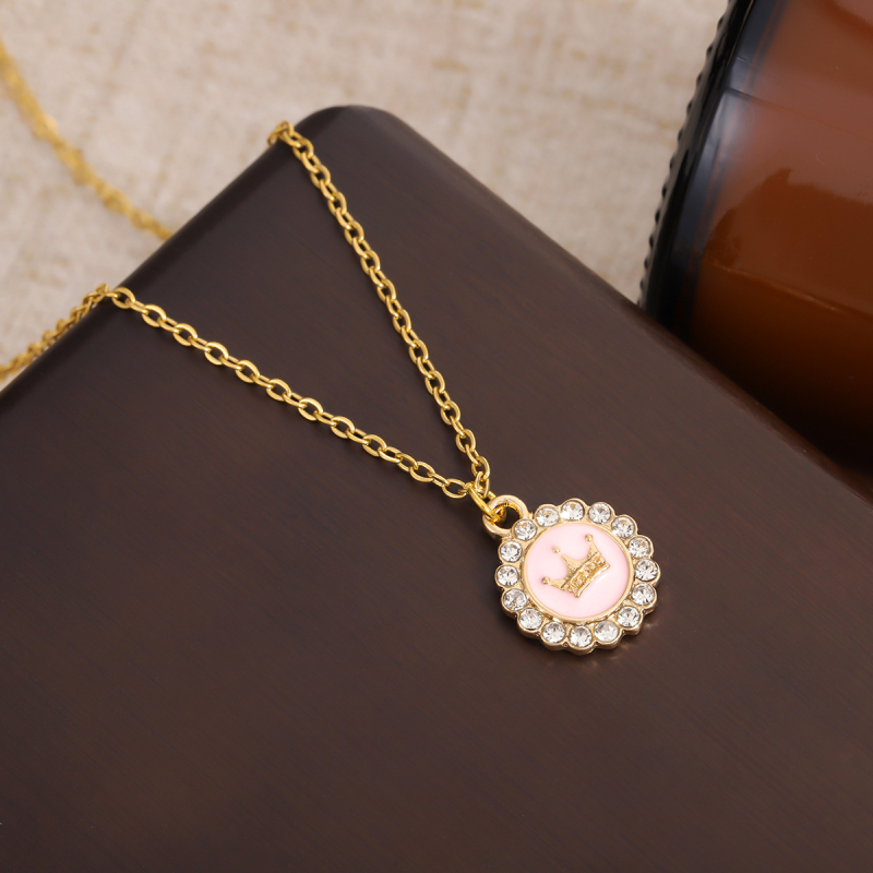 Κολιέ για γυναίκες – Μενταγιόν σε σχήμα κορώνας από κράμα ψευδαργύρου, αλυσίδα κολάρου, πολυεπίπεδος σχεδιασμός, βάρος 20 g