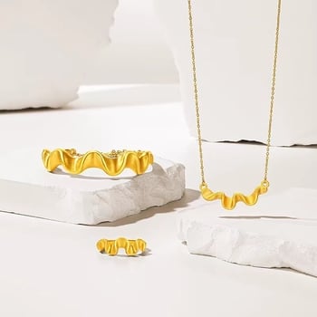 Колие от месинг с позлата, O-верига, висулка от месинг с позлата, обиколка 41–50 cm, Зимно издание 2024