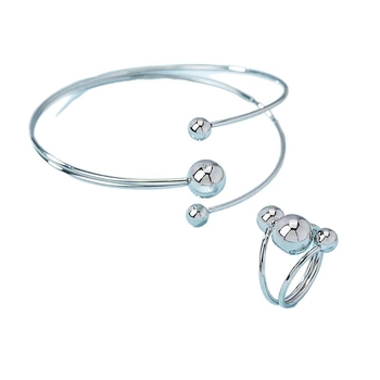 Set de brățări stratificate pentru femei (fier; prelucrare: Rack plating; Primăvara 2025; tendință personalizată)