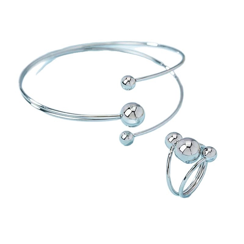 Set de brățări stratificate pentru femei (fier; prelucrare: Rack plating; Primăvara 2025; tendință personalizată)