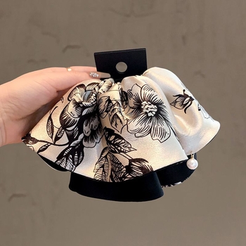 Francia stílusú retro hajclip copforhoz, nyomtatott mintával, könnyű luxus kiegészítő a tarkóhoz