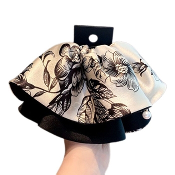 Francia stílusú retro hajclip copforhoz, nyomtatott mintával, könnyű luxus kiegészítő a tarkóhoz