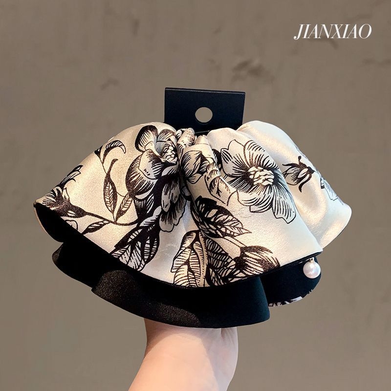 Francia stílusú retro hajclip copforhoz, nyomtatott mintával, könnyű luxus kiegészítő a tarkóhoz