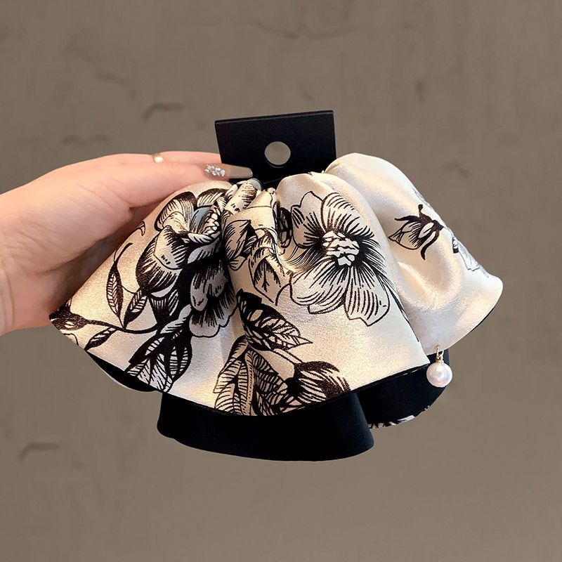 Francia stílusú retro hajclip copforhoz, nyomtatott mintával, könnyű luxus kiegészítő a tarkóhoz