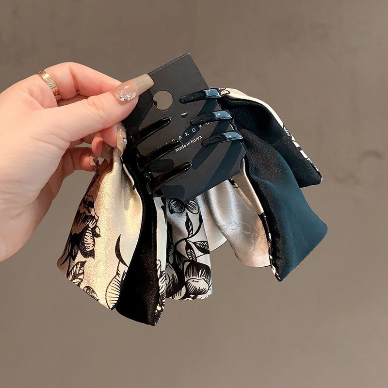 Francia stílusú retro hajclip copforhoz, nyomtatott mintával, könnyű luxus kiegészítő a tarkóhoz