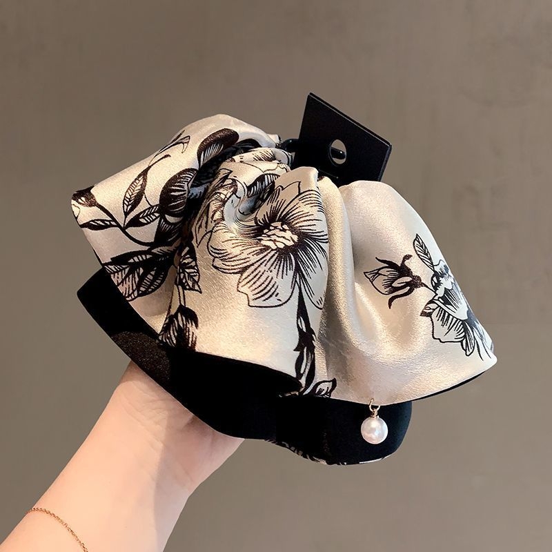 Francia stílusú retro hajclip copforhoz, nyomtatott mintával, könnyű luxus kiegészítő a tarkóhoz