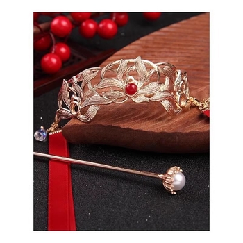 Kínai stílusú fejfedő, ötvözet koronával, elektroplakolás, uniszex