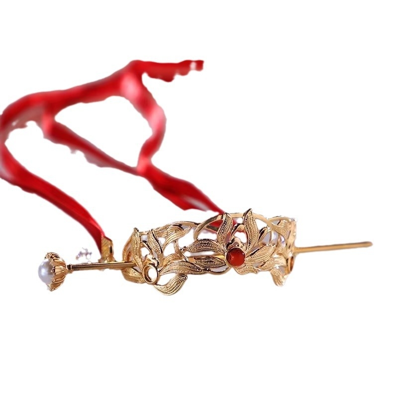 Kínai stílusú fejfedő, ötvözet koronával, elektroplakolás, uniszex