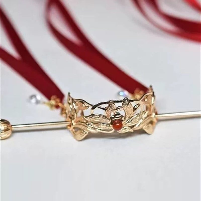 Kínai stílusú fejfedő, ötvözet koronával, elektroplakolás, uniszex