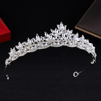 Korejskog stila vjenčana kruna od legure sa rhinestones, jednostavna tiara princeze za svadbenu frizuru