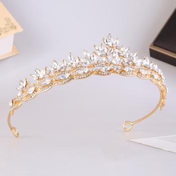 Korejskog stila vjenčana kruna od legure sa rhinestones, jednostavna tiara princeze za svadbenu frizuru