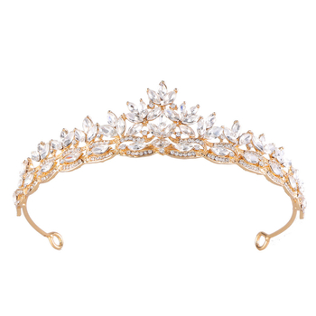 Korejskog stila vjenčana kruna od legure sa rhinestones, jednostavna tiara princeze za svadbenu frizuru