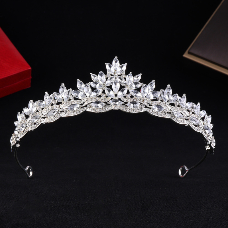 Korejskog stila vjenčana kruna od legure sa rhinestones, jednostavna tiara princeze za svadbenu frizuru