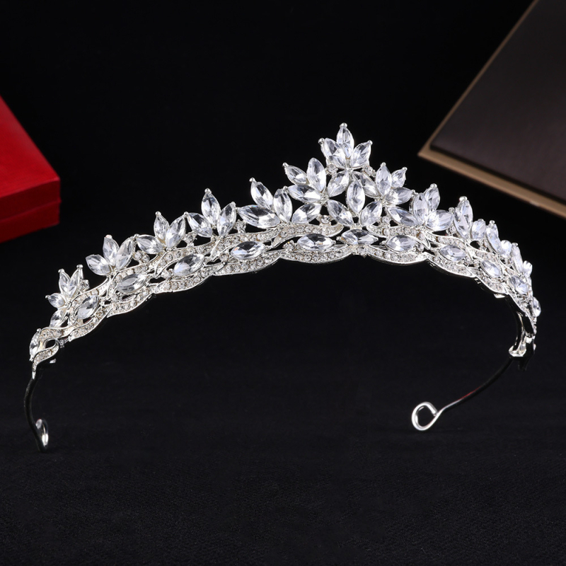 Korejskog stila vjenčana kruna od legure sa rhinestones, jednostavna tiara princeze za svadbenu frizuru