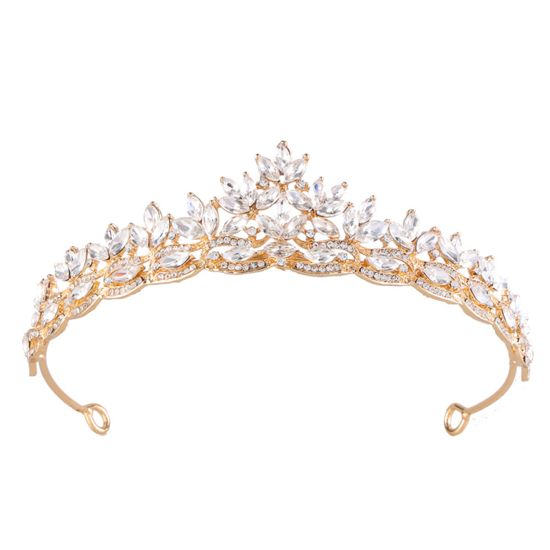 Korejskog stila vjenčana kruna od legure sa rhinestones, jednostavna tiara princeze za svadbenu frizuru