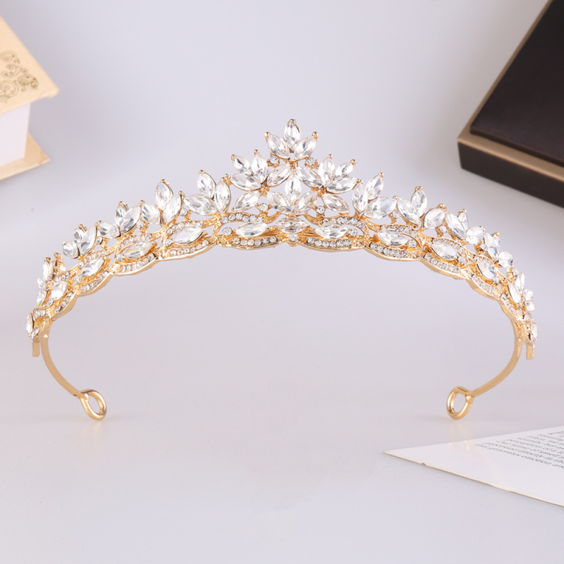 Korejskog stila vjenčana kruna od legure sa rhinestones, jednostavna tiara princeze za svadbenu frizuru