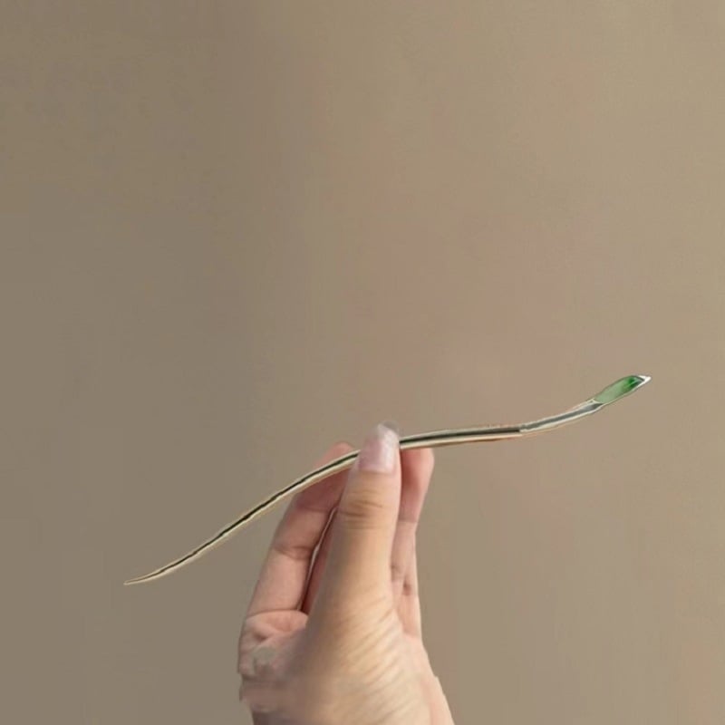 Sponka do vlasov: Novokínsky štýl, kovová, geometrický dizajn, ručne vyrobená, možnosť prispôsobenia