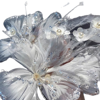 Tollas hajcsat, növény- és virágminta, 22K tisztaság, évfordulós ajándék