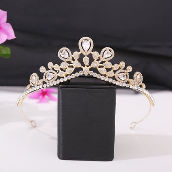 Tiara od legure s bijelim kristalima, korejski stil, dijamantno završna obrada, vjenčani diadem