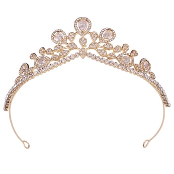 Tiara od legure s bijelim kristalima, korejski stil, dijamantno završna obrada, vjenčani diadem