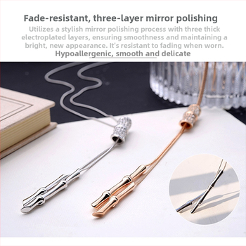 Sieviešu džempera ķēde ar bambusa pūkām, kaklarota, čūskas kaula ķēde, daudzslāņaina ar kulonu, kulona materiāls sakaļķe, mozaīkas akmeņi