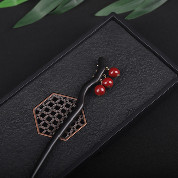 Drevená retro spona do vlasov s kvapkovitým tvarom, vhodná na svadbu, narodeniny, turistické pamiatky a festival, samostatne balená