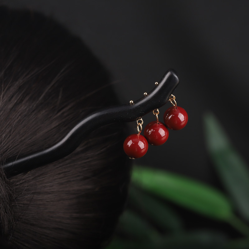 Drevená retro spona do vlasov s kvapkovitým tvarom, vhodná na svadbu, narodeniny, turistické pamiatky a festival, samostatne balená